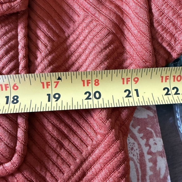 NWT Orange Textured Button-Up Shacket SZ XL; Tonal Geometric Pattern - Picture 6 of 11